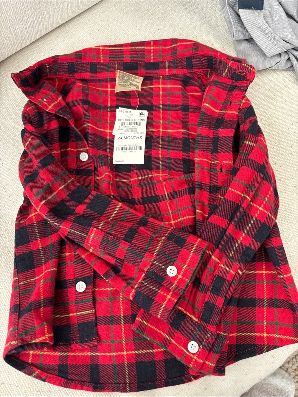 Red & Black Plaid Button-Up Shirt - Toddler